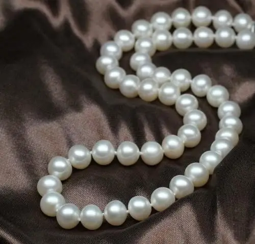 

19" NEW 18" 11-12MM PERFECT ROUND SOUTH SEA WHITE PEARL NECKLACE 14K GOLD CLASP (0926)