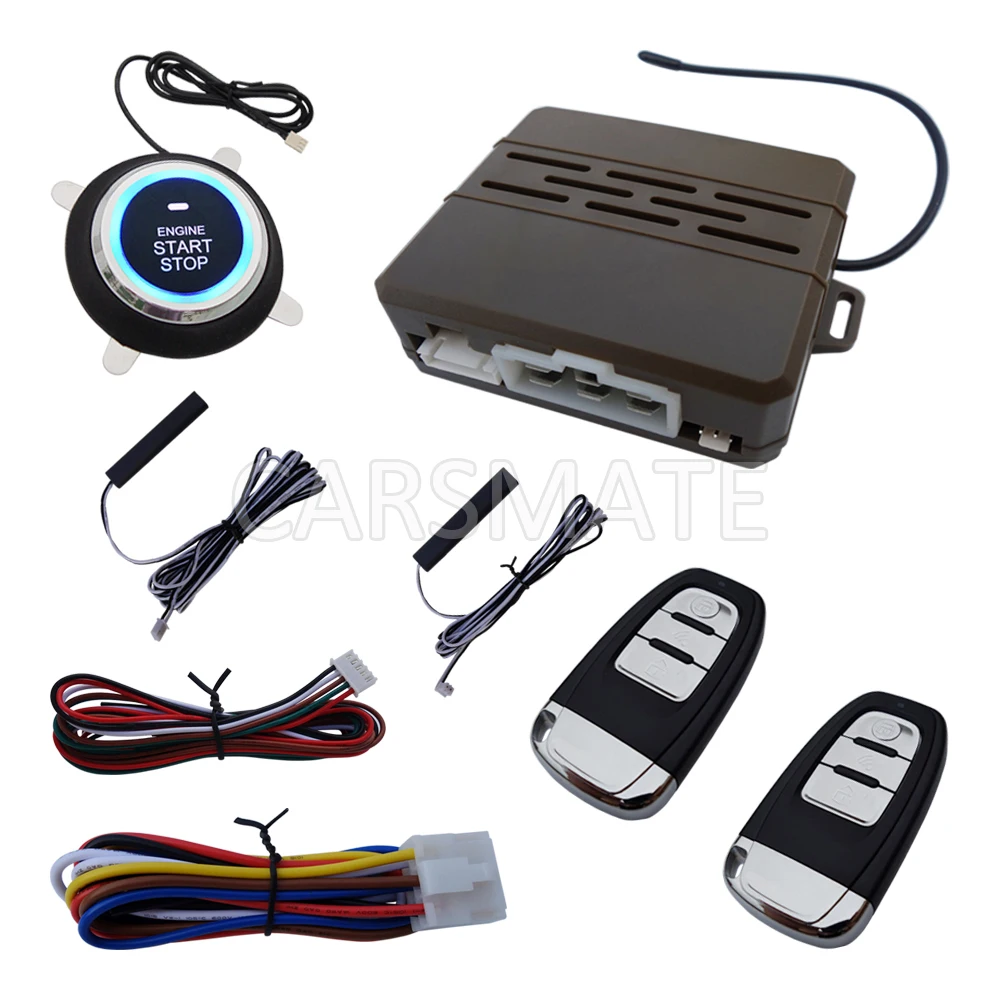 Universal PKE Car Alarm System With Remote Start Car Push Button Start Passive Keyless Entry Auto Central Control Door Lock Universal PKE Car Alarm System With Remote Start Car Push Button Start Passive Keyless Entry Auto Central Control Door Lock