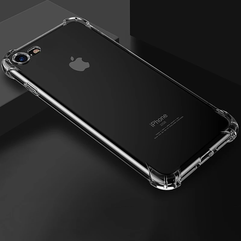 Прозрачный ударопрочный ТПУ защитный Роскошный чехол для телефона apple iphone 7 7s plus