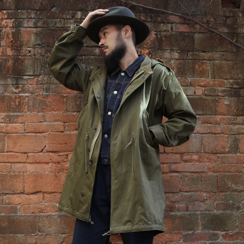 

bronson mans big size cotton fabric vintage M51 PARKA jacket