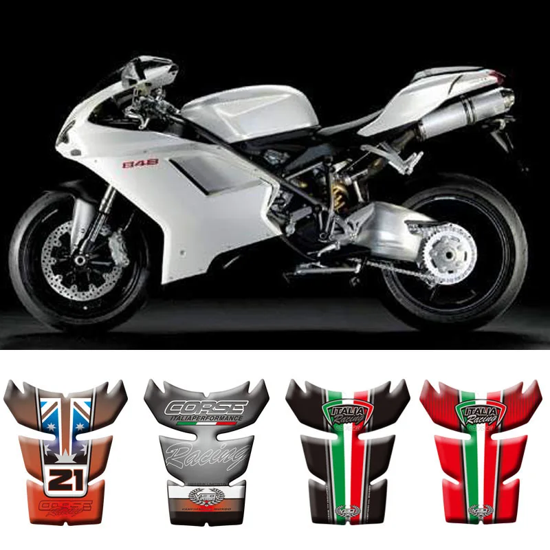 Мотоцикл 3D топливный бак защитные наклейки для Ducati 848 1098 1198 Pad