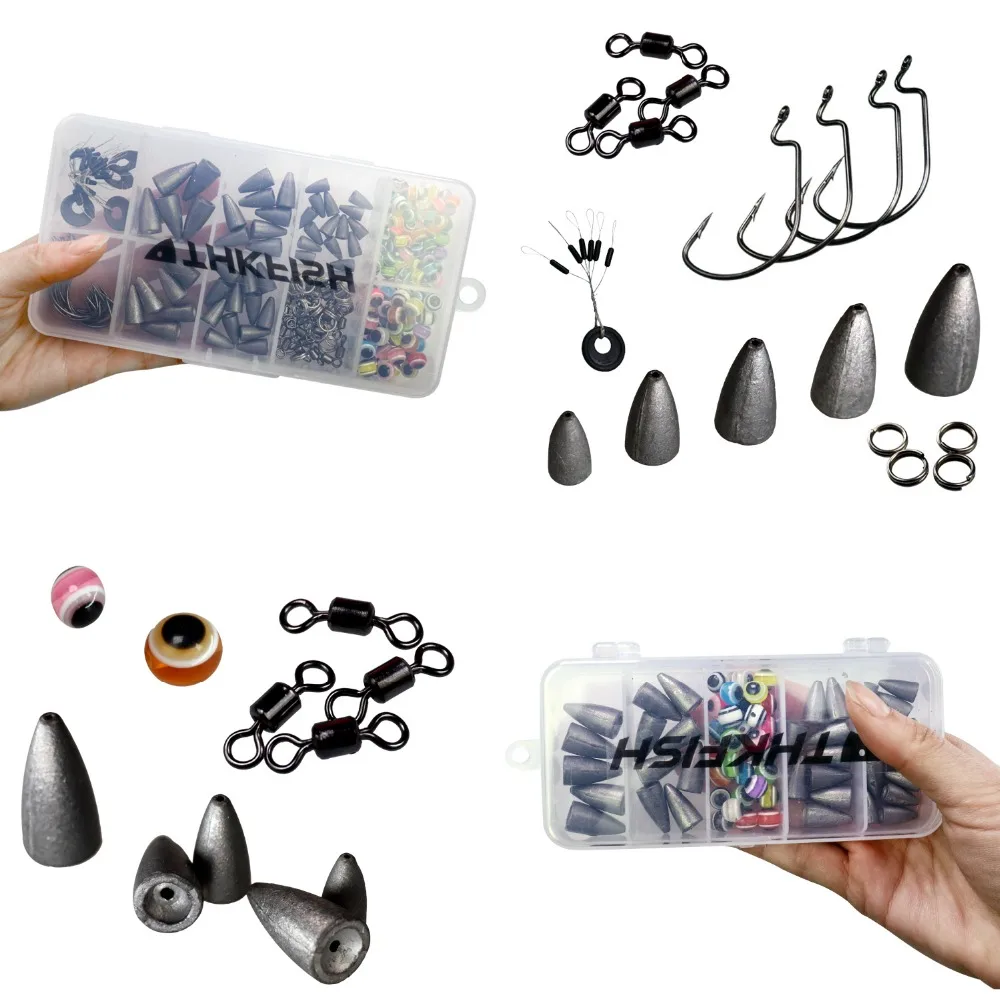 1 Box Fishing Accessories Fishing Bulllet Weights Set Hooks Lead Sinker  Beads DIY KIT With Fishing Tackle Box - AliExpress