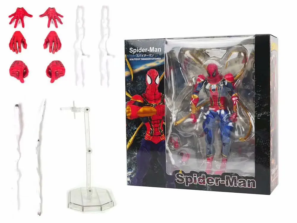 Аниме 17 см X men Amazing yamaguchi revoltech Железный Человек паук ПВХ фигурка модель игрушки