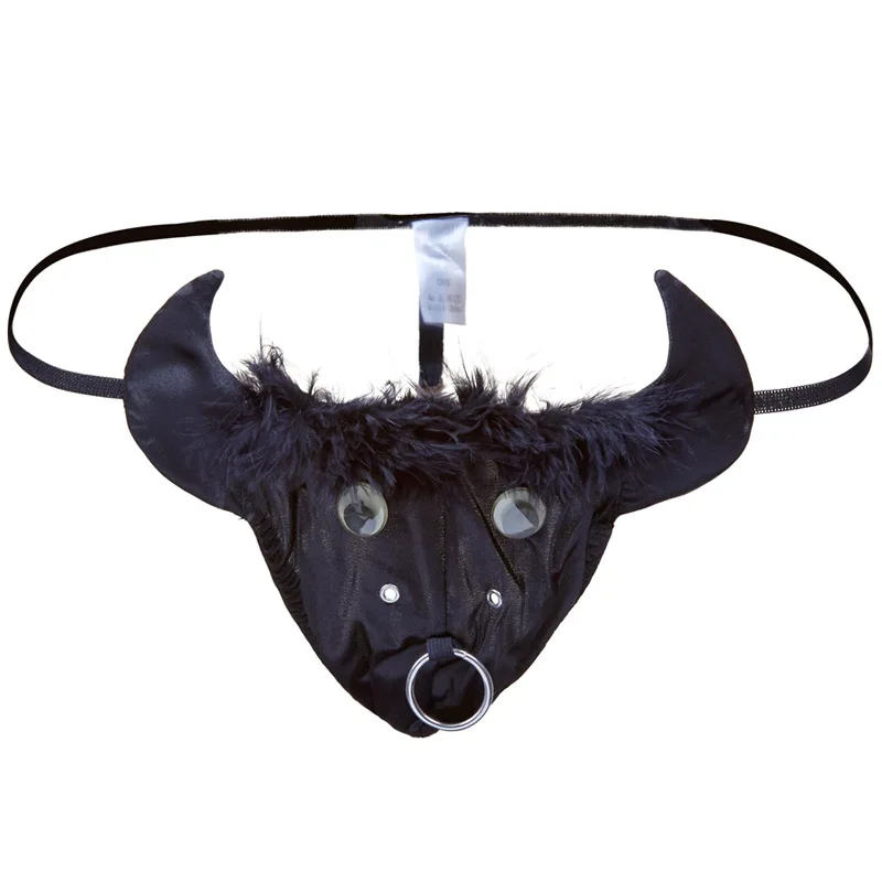 

Black Red Gay Men Underwear Lingerie Sexy Hot Erotic Men Panties Cosplay Bull Animal Men's Bullfighting Thong