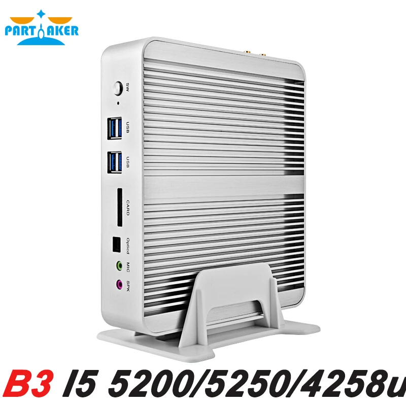 Lowest Price Partaker B3 Fanless PC i5 Mini PC Windows 10 Broadwell Core i5 5200U i5 5250U i5 5257U 4K HTPC Optical+2*Nics+2*HDMI+300M Wifi Lowest Price Partaker B3 Fanless PC i5 Mini PC Windows 10 Broadwell Core i5 5200U i5 5250U i5 5257U 4K HTPC Optical+2*Nics+2*HDMI+300M Wifi