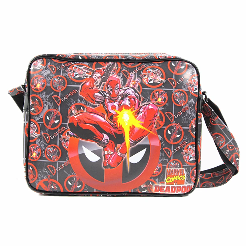 

COMICS DC MARVEL Bag Deadpool Captain America Spider Man/Iron Man/ Thor/Superman/flash/Simpson PU Leather Unisex Shoulder Bags