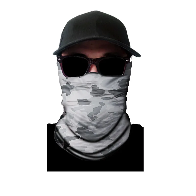 

5pcs Magic Headscarf Customized Seamless Outdoor Multifunctional Riding Sport Headscarf Shallow Gray Camouflage Bandana A2030YPC