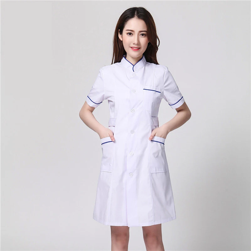 

New Arrival Stand Collar Doctors Nurses Uniforms Medical Dress Lab Gowns Dental Clinic Beauty Salon Pharmacy Workwear Clothes