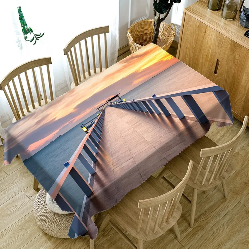 

3D Printed Tablecloth Cover Mantel Nappe Tischdecke for Home and Kitchen Decorative Rectangular Table Cloth Scenic Pattern