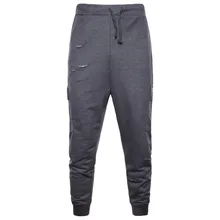 Хит, уличные, Осенние, зимние, спортивные, беговые, с дырками, в стиле хип-хоп, эластичные, свободные, шаровары, спортивные штаны, мужские брюки с боковыми карманами