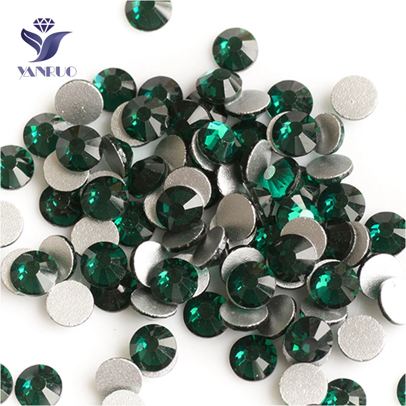 

YANRUO 2058NoHF SS20 Emerald 1440Pcs 3D Nail Art Decorations Strass Non Hotfix Stones And Crystals Flat Back Rhinestone