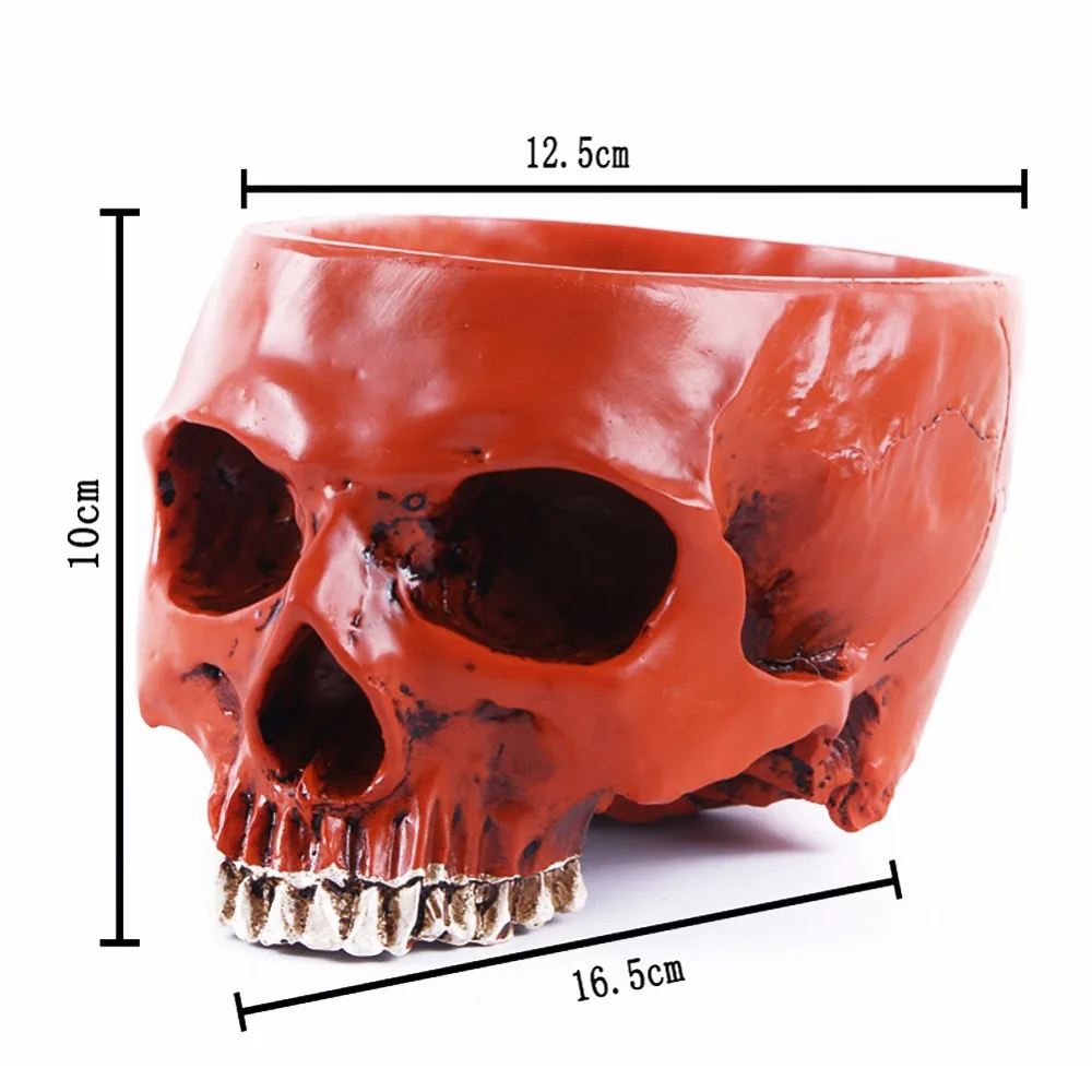 Череп, вырезанный вручную цветочный горшок кость чаша домашний сад декор Хэллоуин украшение