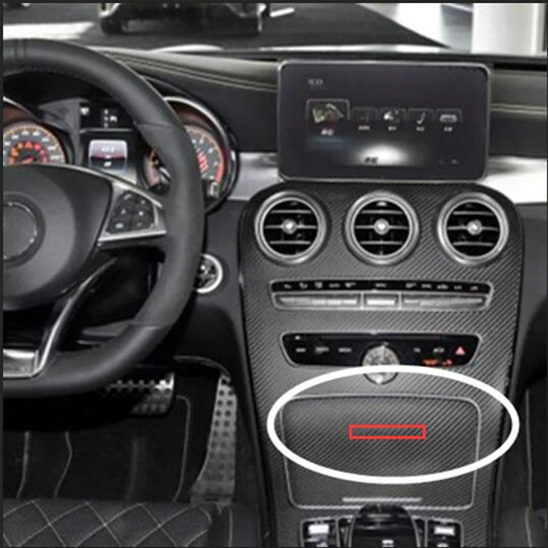 

75mm Emblem Badge for Amg Interior Center Console Fob Logo Car Styling Accessory 3D Sticker for Benz GLK GLA Chrome Glossy Black