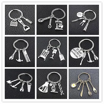 

20pc Toothbrushes with toothpaste Keychain DNA keyring Bronze Soup Spoon Knife Fork Pan Egg dad mom gift