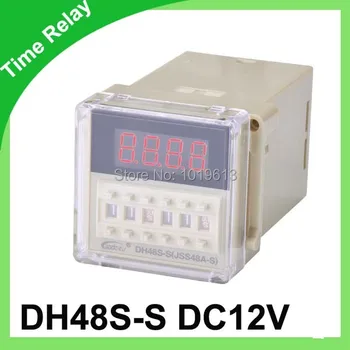 

Digital time delay repeat cycle relay timer 1s-99h LED display 8 pin panel installed DH48S-S SPDT DC12V