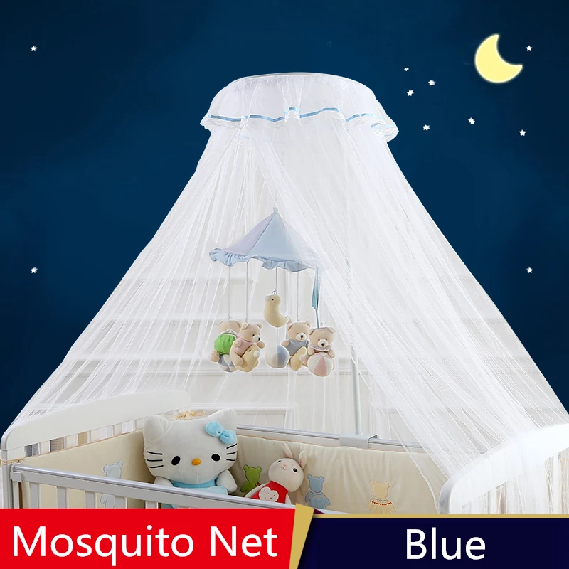 Blue Pink Baby Canopy Mosquito Nets,Folding Baby Crib Mosquito Netting