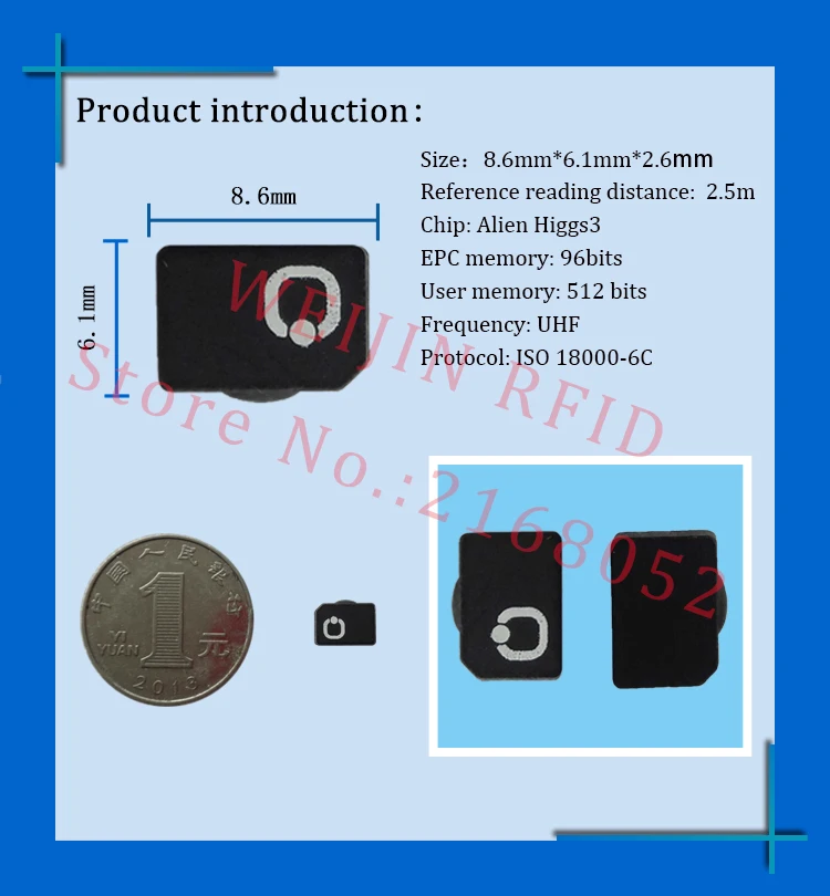 UHF RFID Анти-металлическая метка omni-ID fit200 fit 200 915 МГц 868 МГц Alien higgs3 EPCC1G2 6C прочная краска смарт-карта пассивные RFID метки