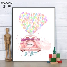 HAOCHU personalizar, huella digital boda coche libro de firmas con Inkpad Vintage regalos de decoraciones de boda Souvienor