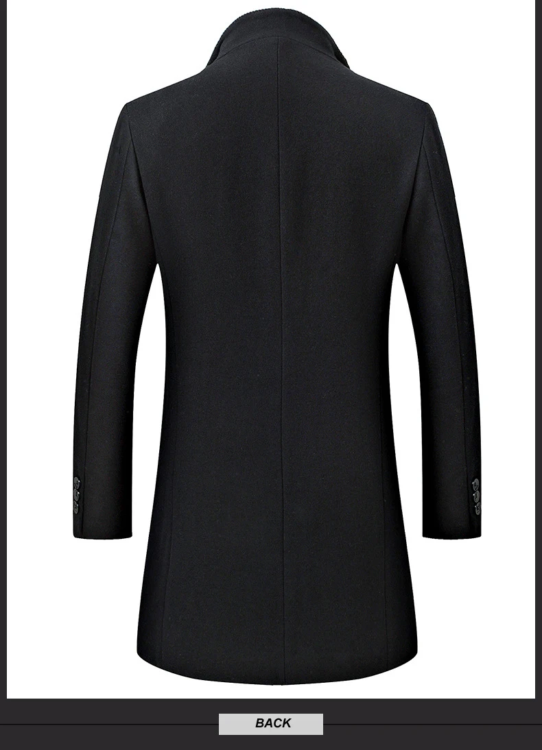 Классическое кашемировое пальто высокого качества для мужчин, Длинная тонкая зимняя куртка, Мужское пальто
