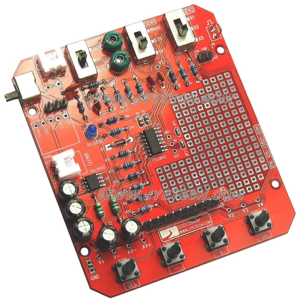 JYETech DSO138mini 2 4 'TFT цифровой Ручной осциллограф DIY Kit с корпусом и зондом BNC