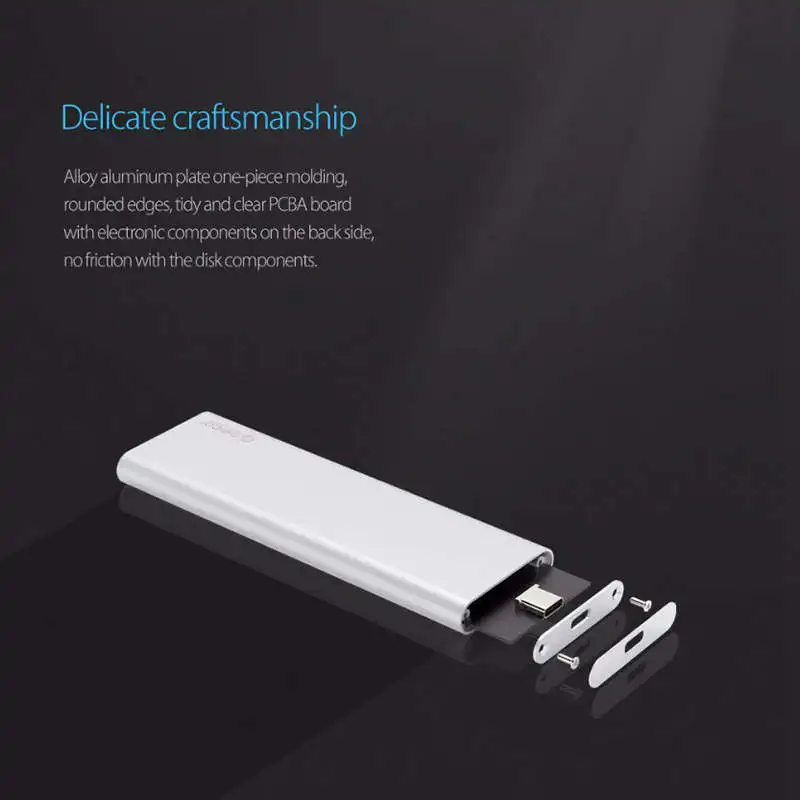 Orico 1,8 дюймов Алюминий Dual Bay Msata Тип-C жесткий диск SSD корпус Usb3.1 Gen2 Поддержка 10 Гбит/с Скорость корпус для внешнего жесткого диска внешних