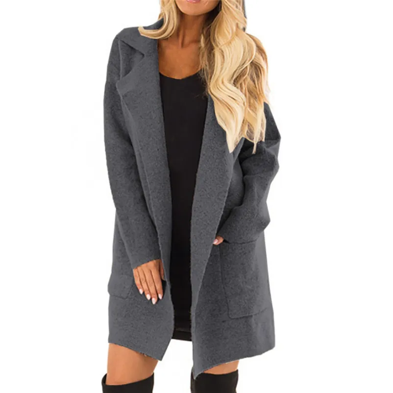 Fashion coats and jackets women winter ladies coats Open Front Long Sleeve Coat Jacket Parka Outwear Cardigan Coat Tops O15#N (9)