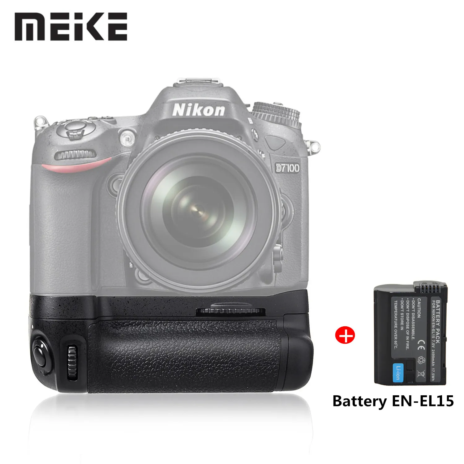 Meike D7100 Meike MK-D7100 MK D7100 Вертикальная Батарейная ручка держатель для Nikon D7100 D7200 Замена MB-D15 как EN-EL15 с батареей