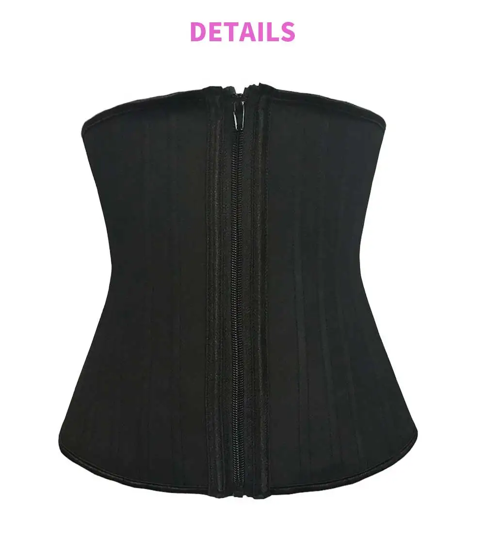 NB1311-02 Atbuty Zipper and hooks Latex Waist Trainer 25 Steel boned Waist Cincher Corset Workout Slim Body Shaper Girdles (6)