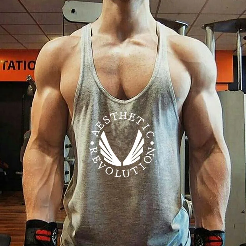 

Hot Sale Men Boys Casual Revolution Printing Tank Top Vest Bodybuilding Stringer Vest Male Special Offer Summer Modern Trend
