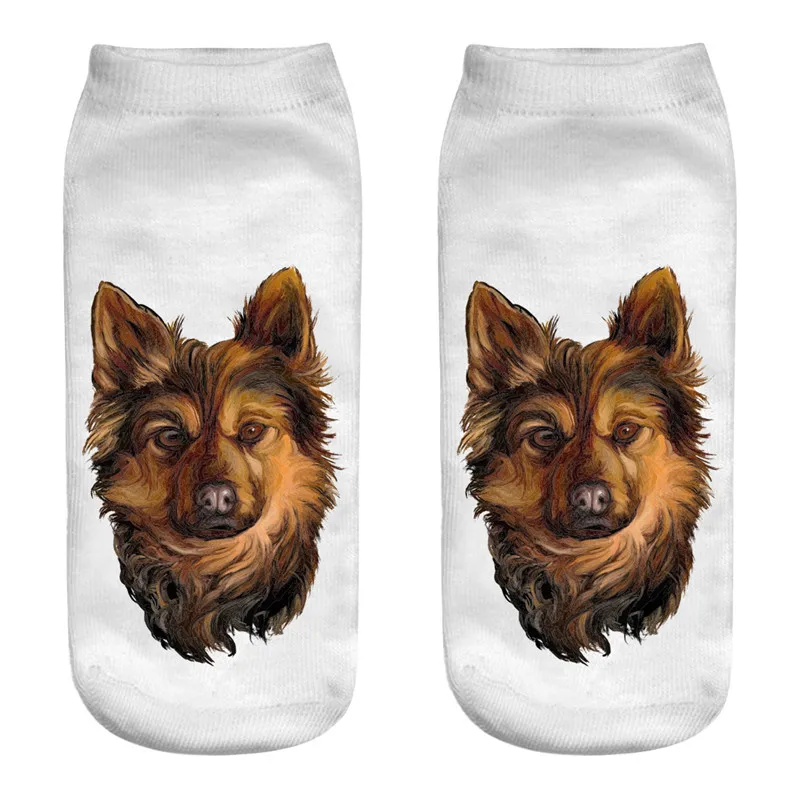 

2018 New 3D Printing Women Socks Beautiful Cartoon SOX meias Funny Dog Fashion Unisex Low Ankle Warm Animal Socks Birthday Gifts