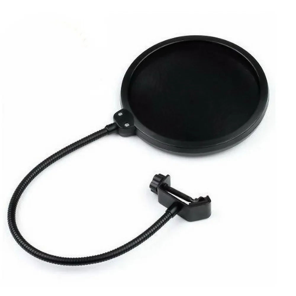

6 inch Studio Microphone Mic round shape wind Pop Filter Mask Shield stand clip