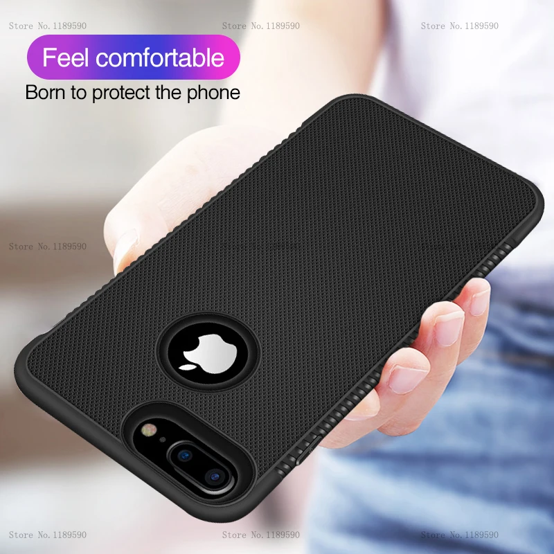 

Anti Shock Case For iPhone 8 Plus 6S 6 7 Plus XR XS MXS Ultra Thin Silicon Cases For iPhone 7 7Plus Heat Dissipation Back Cover