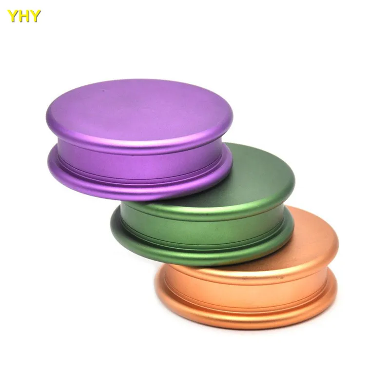 Aircraft Aluminium Grinder 2 Layers 53mm High Grade Herb Spice Crusher Tobacco Metal Grinder Green Purple Gold01