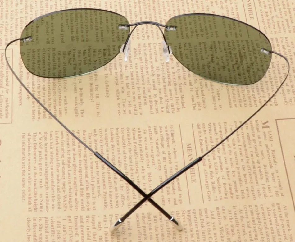 Новый ультра-легкий brightzone без оправы Титан Рамки поляризационные Солнцезащитные очки для женщин припуски Защита от солнца деграде Очки
