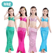 AAG 3 шт./компл. детская одежда для купания для девочек, детская одежда для купания «Русалочка» купальный костюм, детский ванный комплект пляжной одежды для плавания 20
