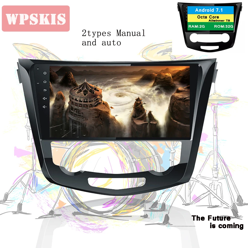 

2Din 10.1"Android 9.0 Car DVD Radio Player Fit Nissan qashqai/X-Trail 2014 - 2018 GPS Navigation 8Core 4G+64G WIFI BT Multimedia