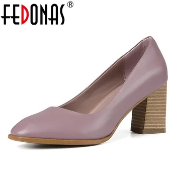 

FEDONAS Elegant New Women Pointed Toe Pumps Wedding Dancing Shoes Woman Spring Summer Genuine Leather Sandals High Heels Shoes