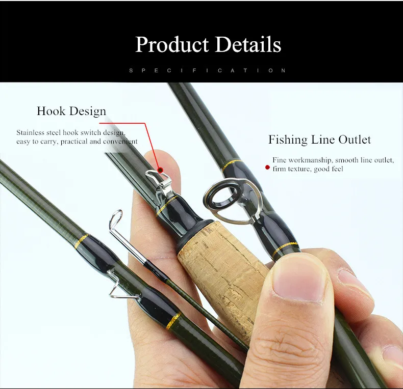 9ft Fly Fishing Rod 2.7M 4 Section Fly Fishing Rod Line Weight 5#6# Soft Cork Handle Mid Flex Rod Fishing Rod Tackle (5)