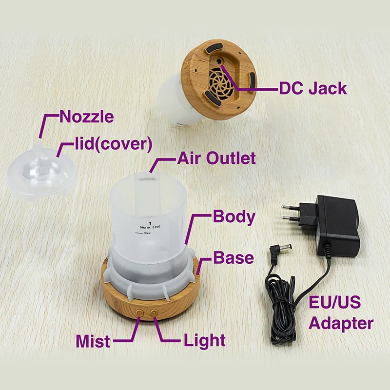  3D Colorful LED Night Light LED Mist Ultrasonic Sprayer Aromatherapy Lamp Air Humidifier Aroma Oil  - 33020063594