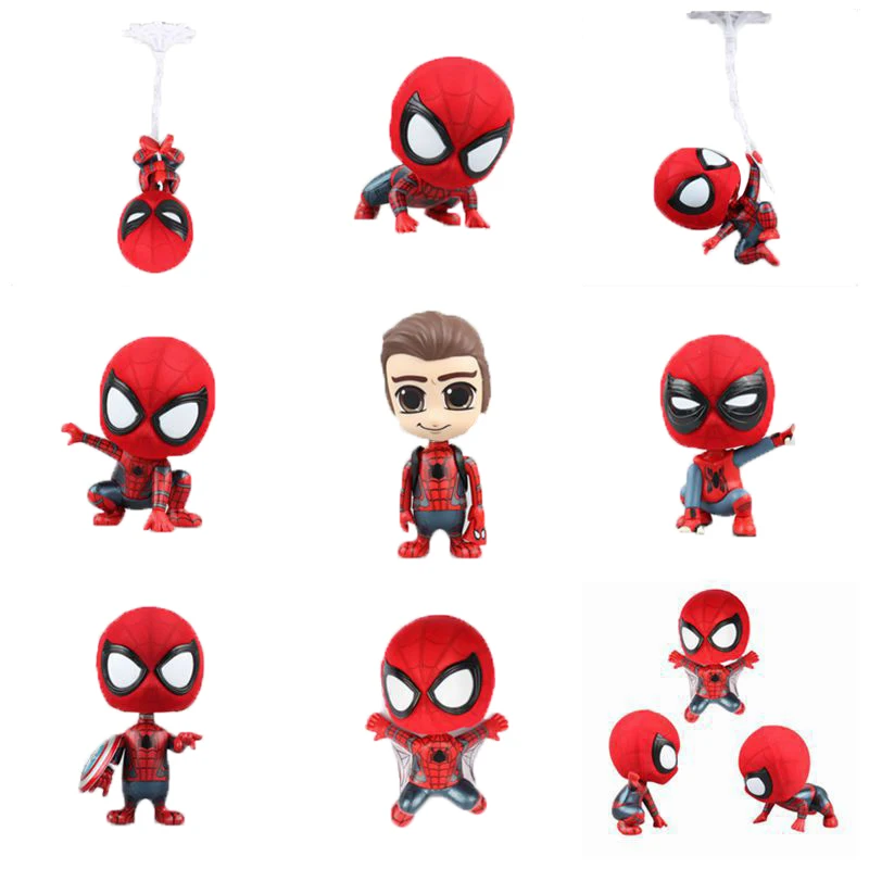 

Disney Marvel Avengers Spider-Man:Homecoming Q Version Mini PVC Action Figure Spiderman Car Decoration Anime Model Toys B23