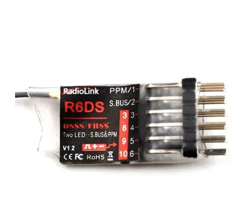 Оригинальный RadioLink R6DS 2 4G 6CH DSSS &amp FHSS RC приемник для AT9 AT9S AT10 передатчик Поддержка SBUS