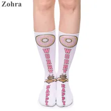 Zohra 2016 New Fashion Women’s Brand Long Scok Casual Cute Funny Donut Bee Printed for Female Meias Hosiery Socks