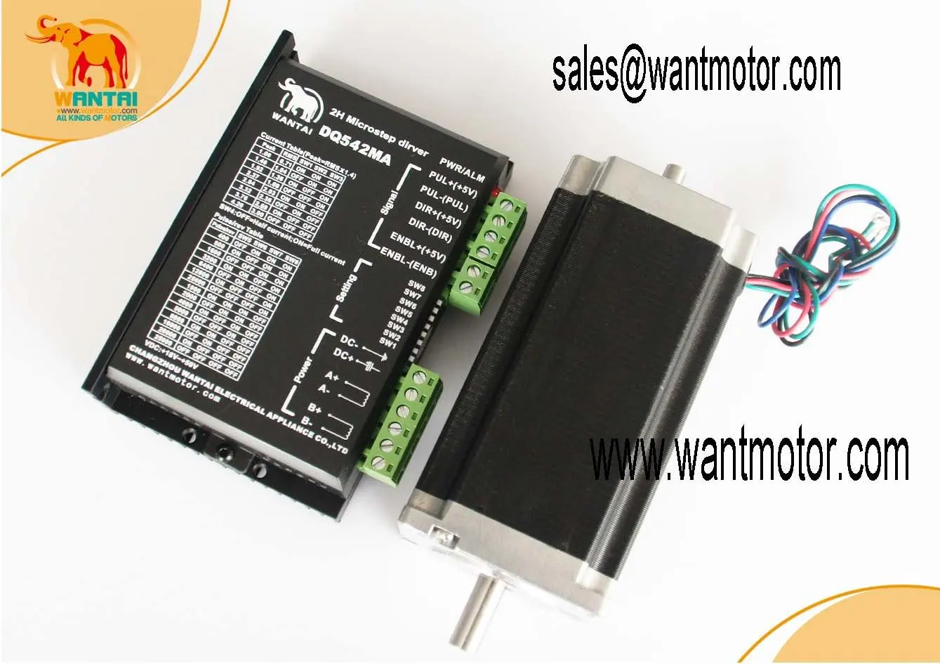High Powerful Nema 23 Stepper Motor 425oz in CNC Matching Driver 4 2A 50VDC 125 Microstep