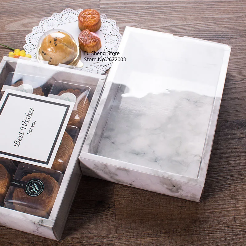 

21*14*5cm Transparent cake Box dessert macarons boxes pastry packaging boxes100 pieces/lot