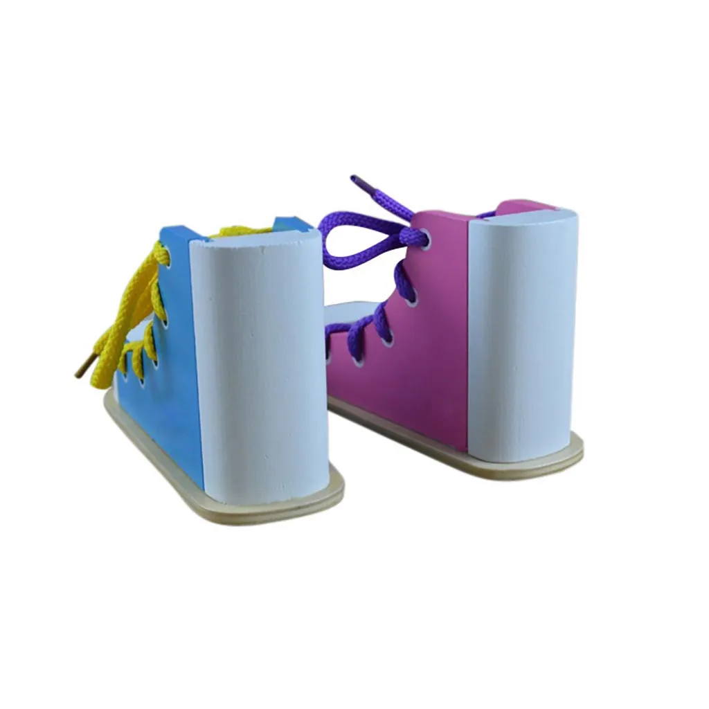  Montessori Toys Educational Wooden Toys for Children Early Learning Teaching Lacing Shoes Kids Tie  - 33063342966