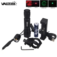 6000LM УФ фиолетовый/зеленый/красный Q5 светодиодный масштабируемый светодиодный тактический вспышки светильник охотничий фонарь пистолет оружие, винтовка светильник фонарь Крепление страйкбол