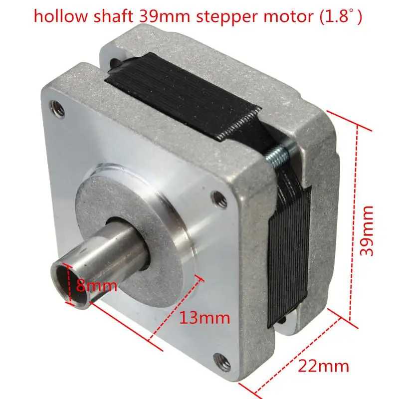 39 мм полый вал гибридный шаговый двигатель 4 фазы 5 провод квадратный 1,8 градусов шаговый двигатель