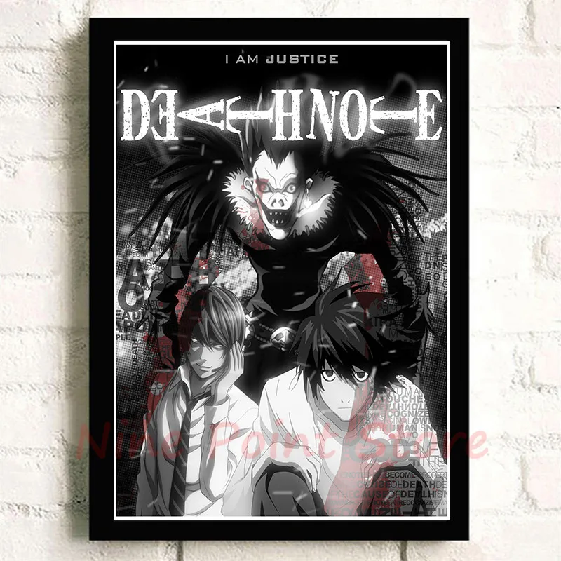 Death Note A стиль японский мультфильм комикс плакат с покрытием бумага плакат стены стикеры кафе декоративная живопись без рамки - Цвет: Розовый