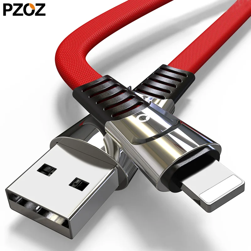 Koop Pzoz Voor iphone Xs Max Oplaadkabel Usb Zinklegering Metalen Snelle Oplader Voor iphone X 8 7 6 s 6 s 5 s Korte Koord Mobiele Telefoon Kabel