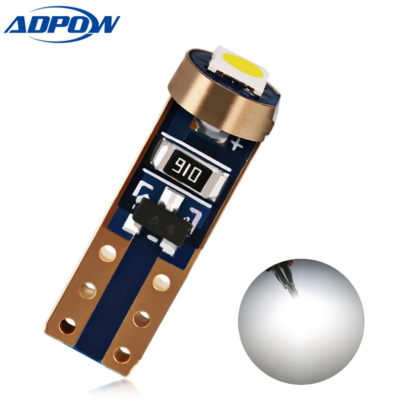 

2 PCS Wedge T5 Canbus Error Free Car Led Interior Light Bulb 3030 SMD Dome Map Door Courtesy Side Marker License Plate Lights